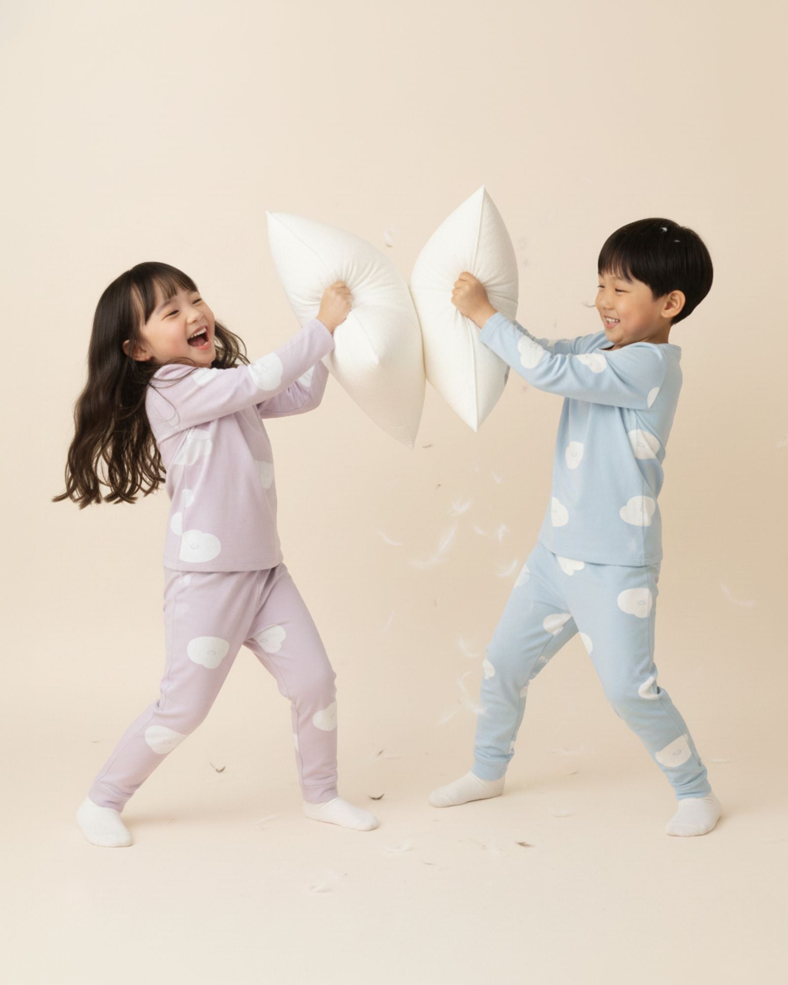 秋日雲朵居家服套裝 - 香芋紫色