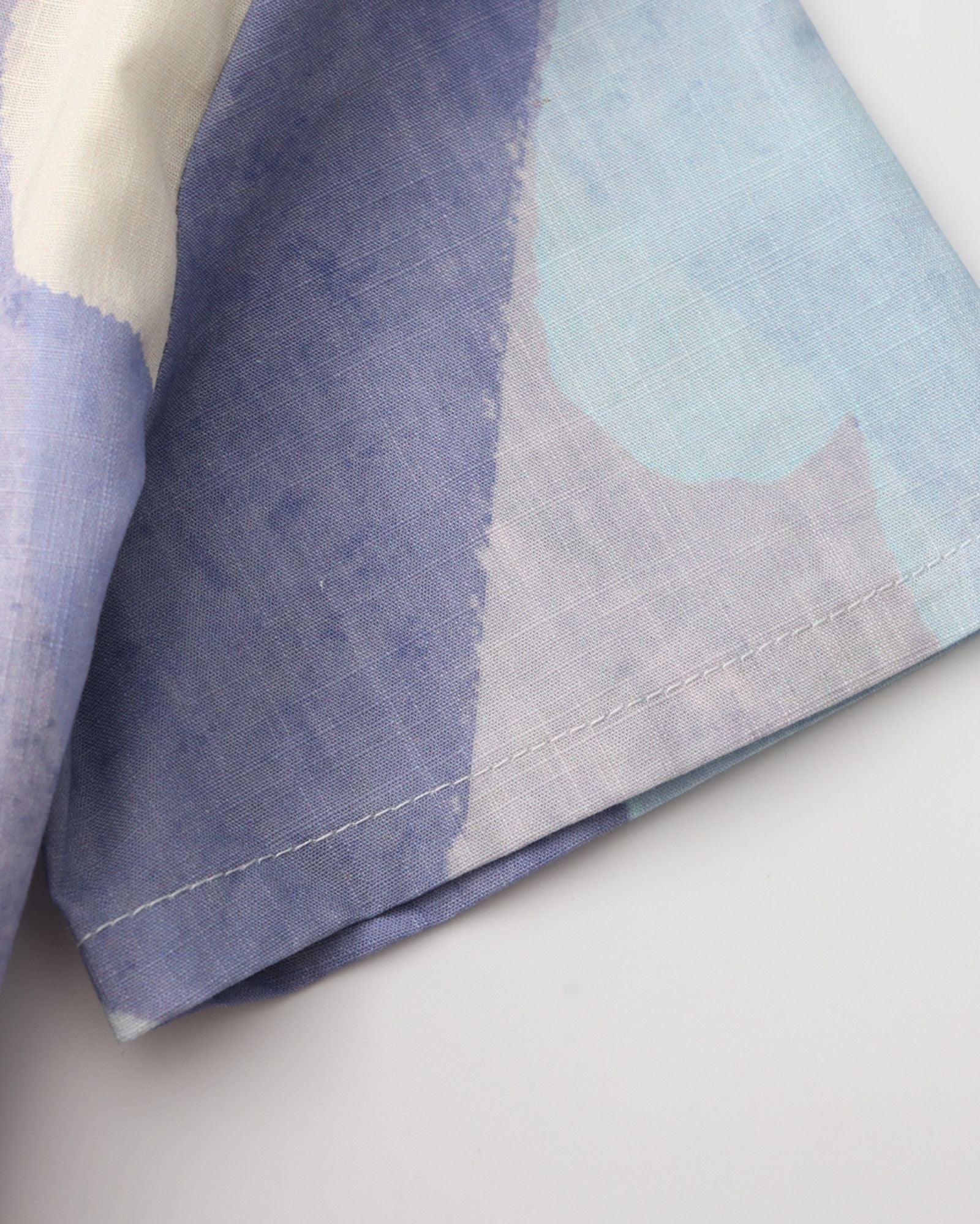 荷塘月色印花 兒童斜領襯衫