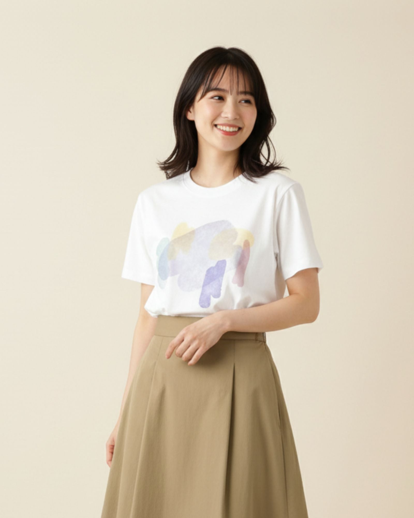 月夜の蓮池 アートプリントTシャツ(親子ペア)