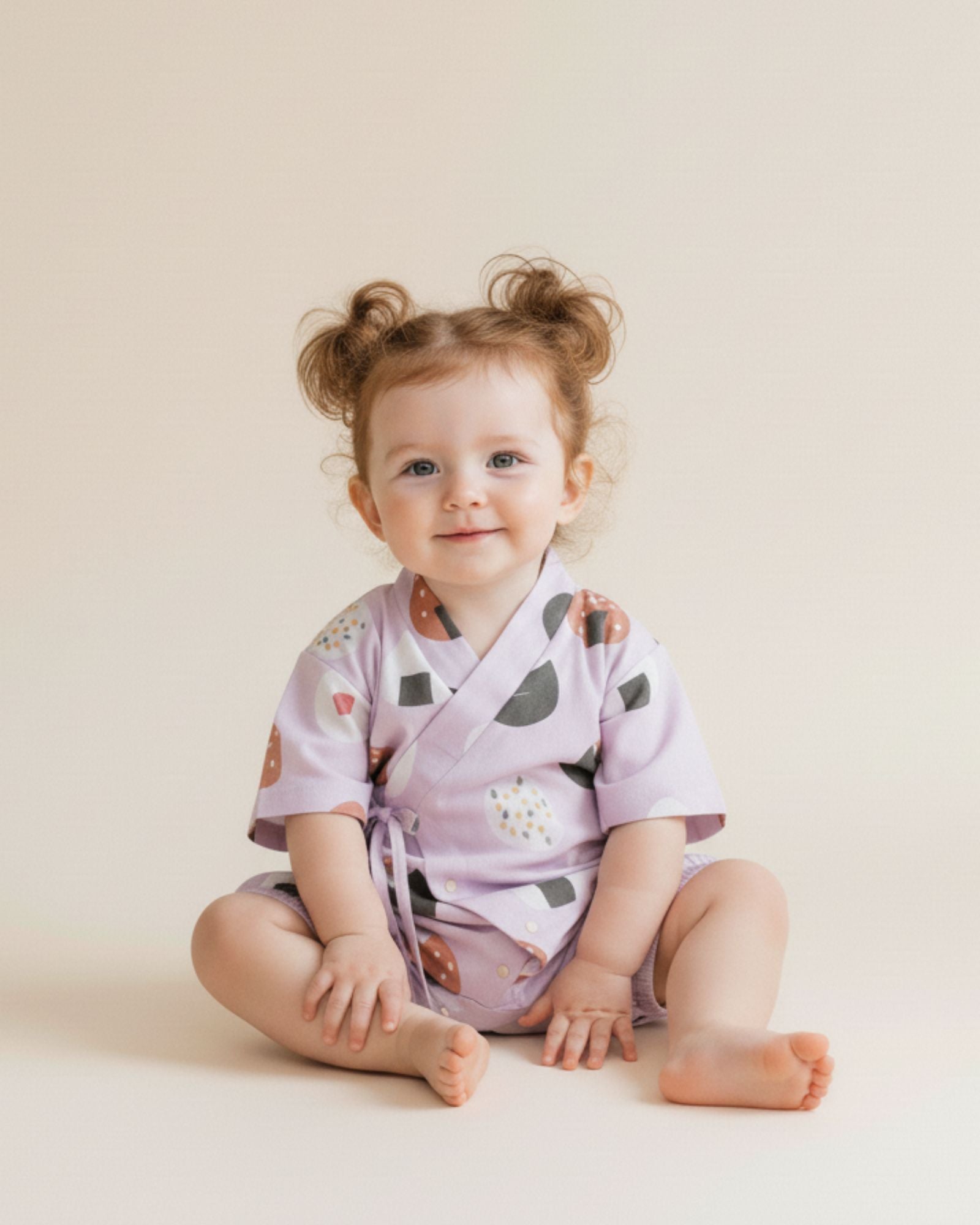 補貨預購:Oishii壽司嬰兒和服 – 粉紫色