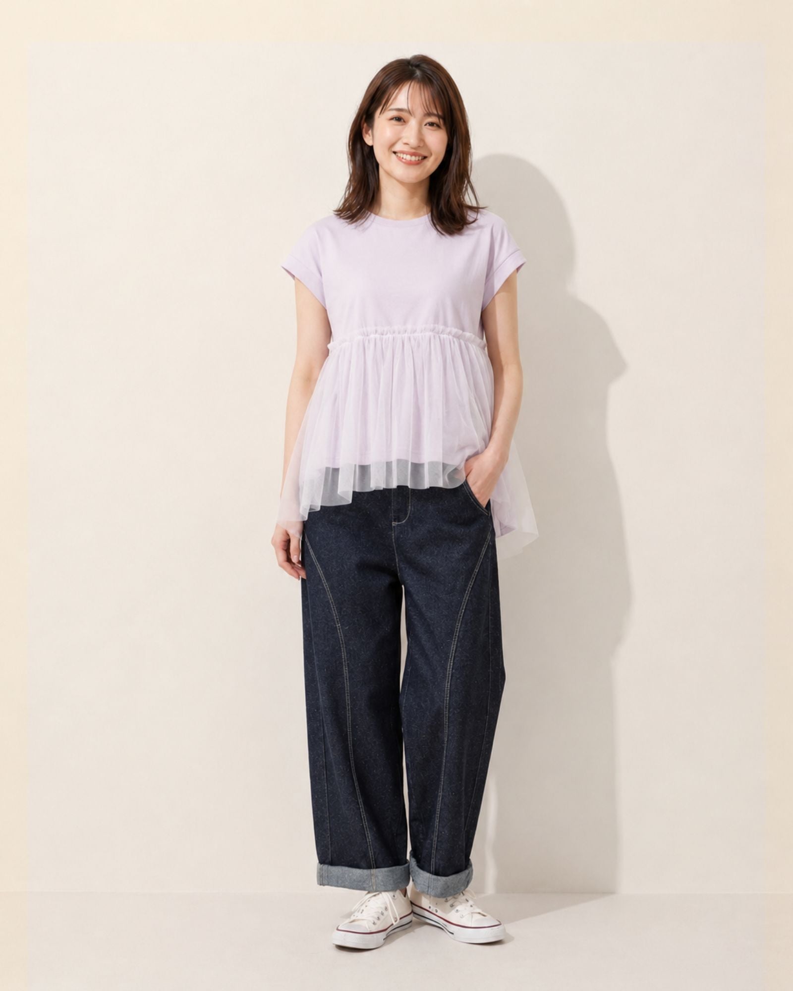 ふんわりチュールペプラム 大人用トップス