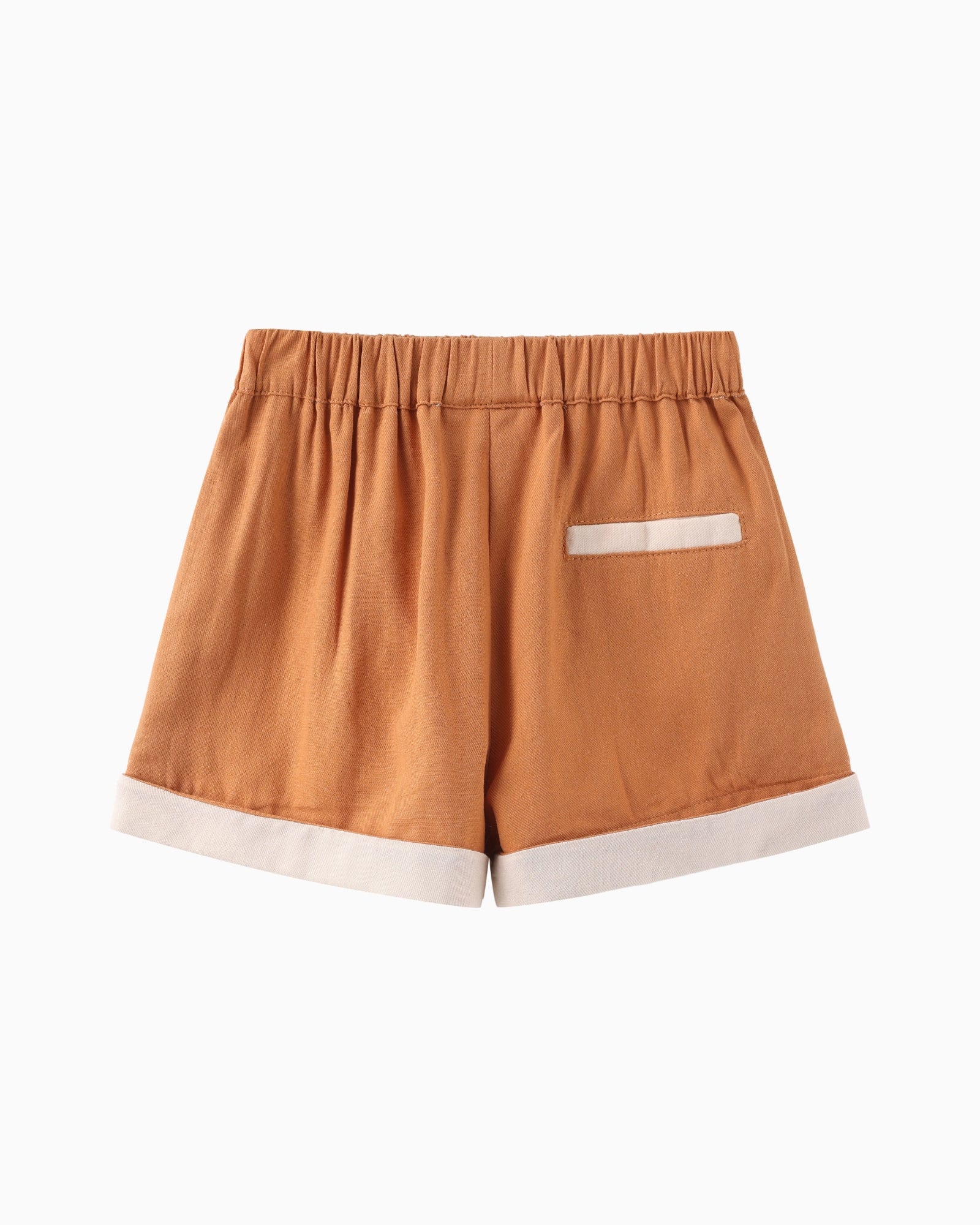 折り返し裾ショートパンツ - キャラメル