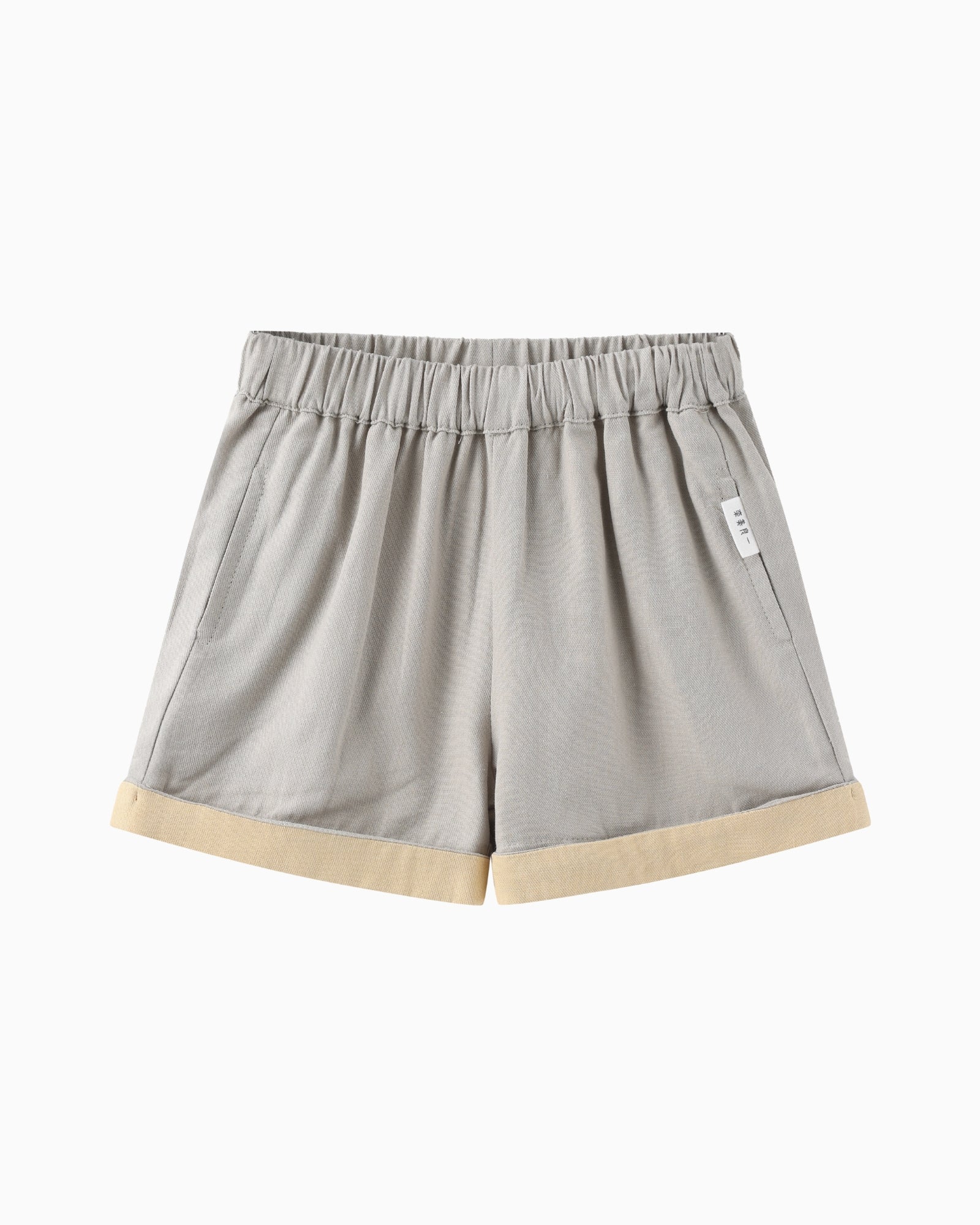 折り返し裾ショートパンツ - モス