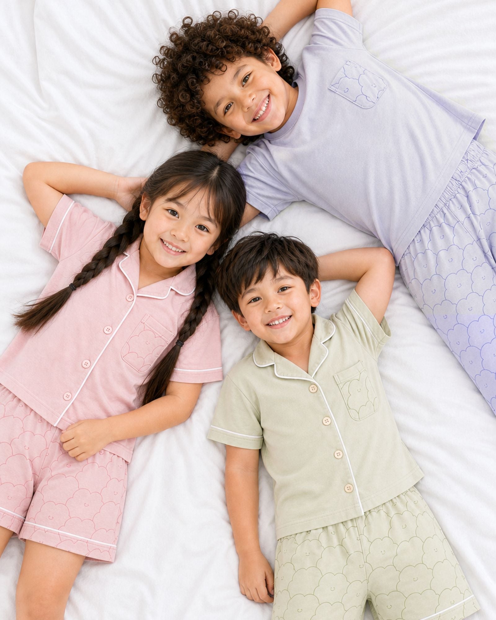 Pre-order: Kids Cloud Pyjamas Set - Taro Smoothie