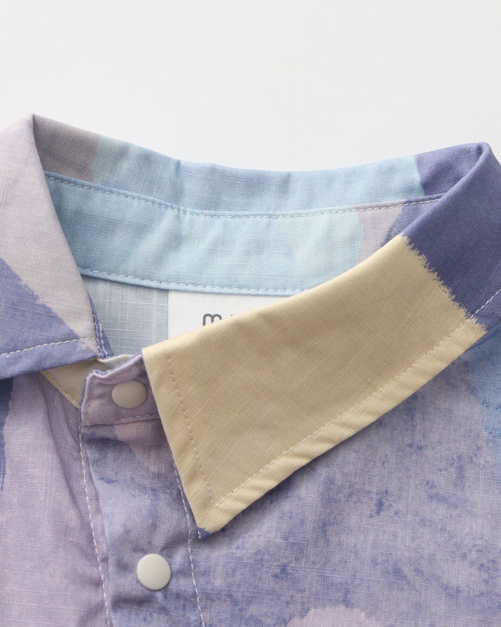 荷塘月色印花 兒童斜領襯衫