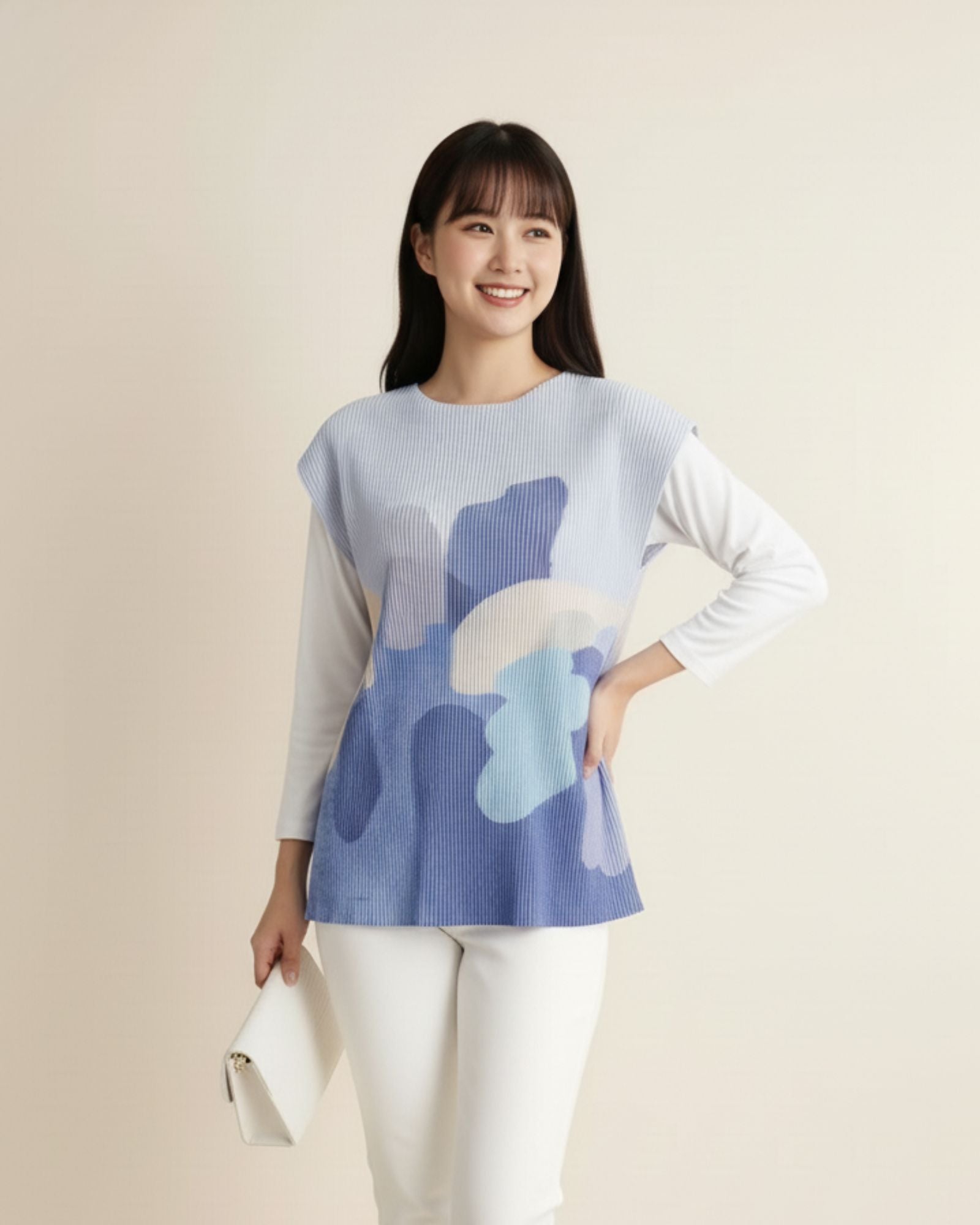 Online-exclusive: Moonlit Glow Crystal Pleated Top