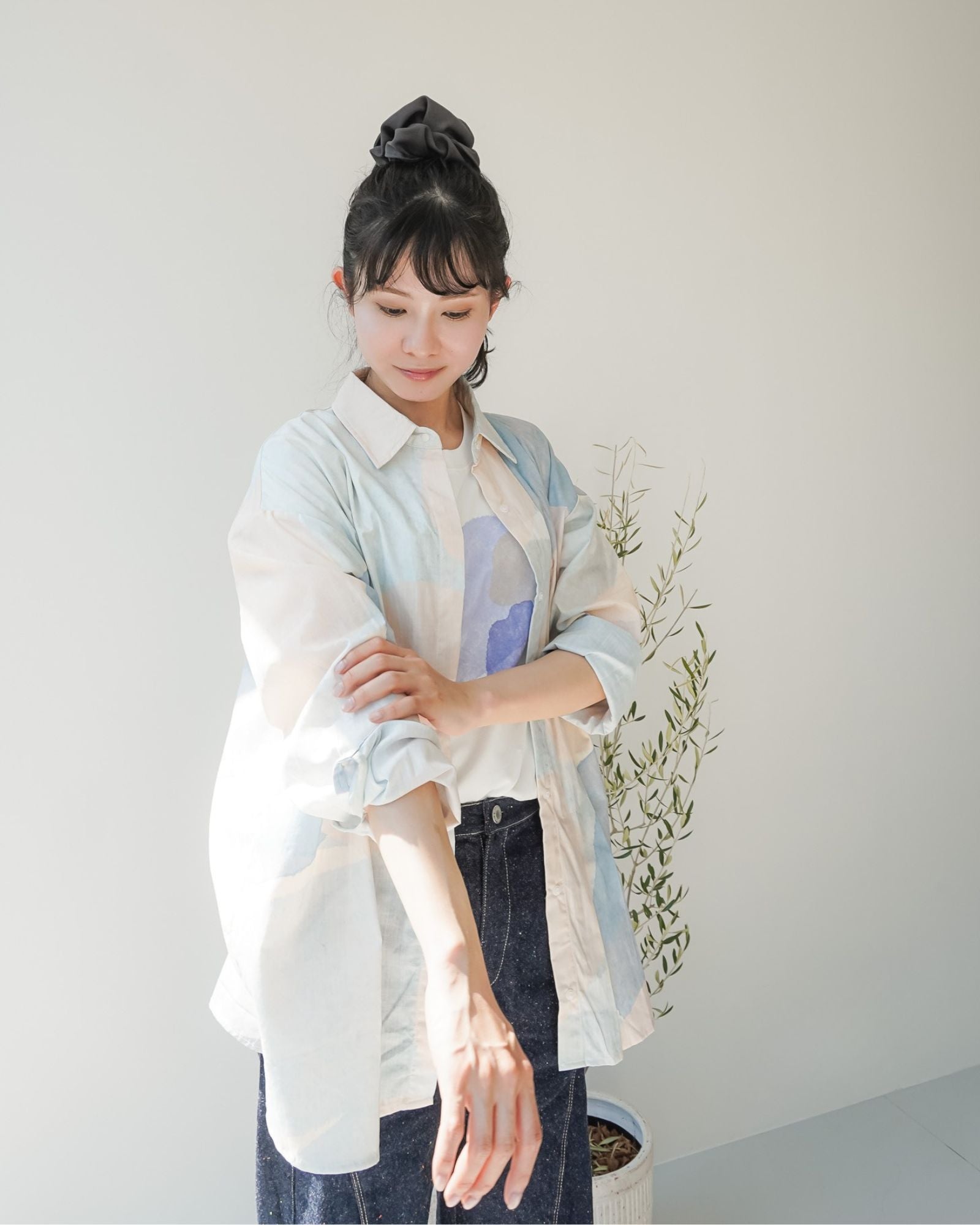 碧海と砂洲柄 オーバーサイズ大人用シャツ