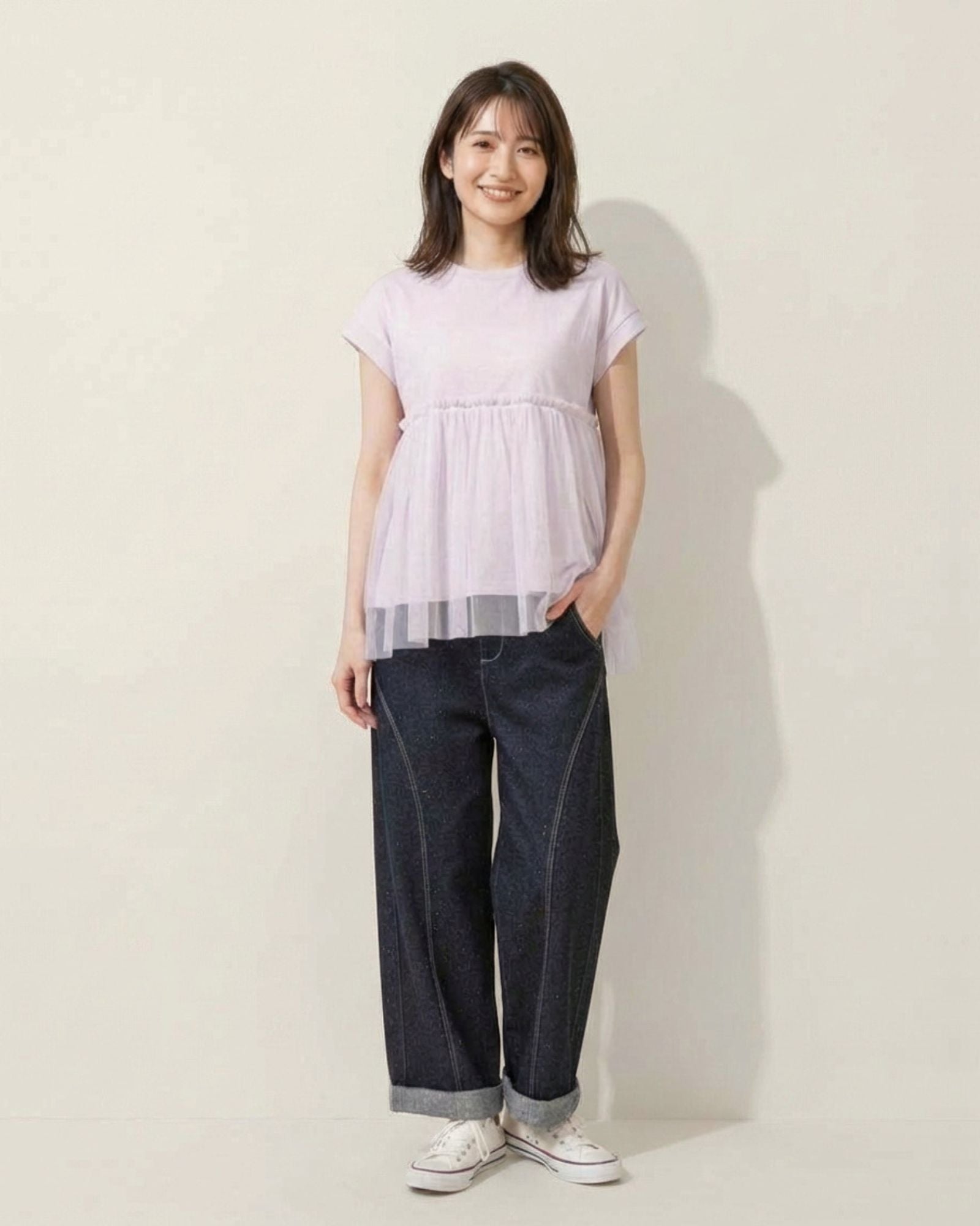 予約注文：ふんわりチュールペプラム 大人用トップス