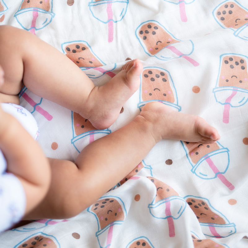 Organic Bamboo Blend Swaddle - Boba Bubble Tea