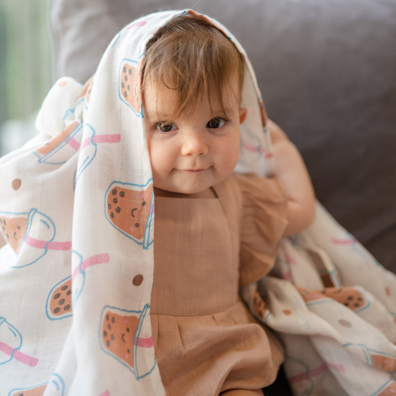 Organic Bamboo Blend Swaddle - Boba Bubble Tea