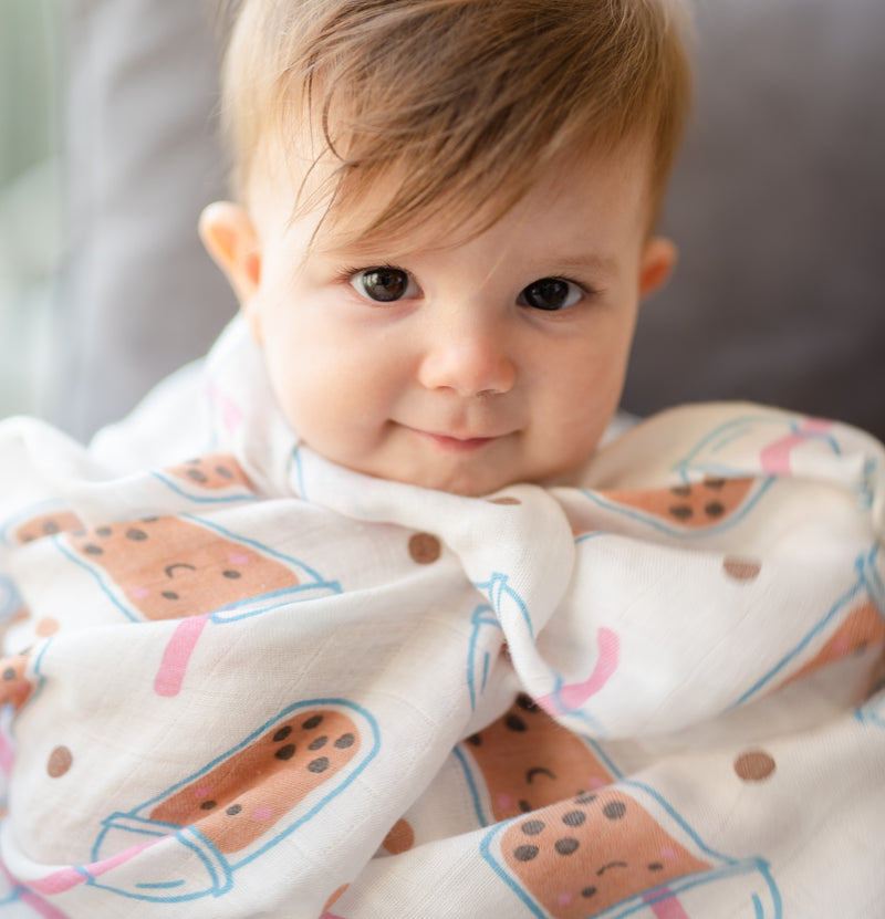 Organic Bamboo Blend Swaddle - Boba Bubble Tea
