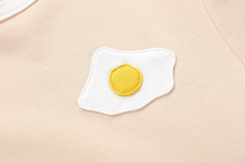 Family matching, with little sunny side up egg tee, orange, cotton,sophisticated 3-D egg
