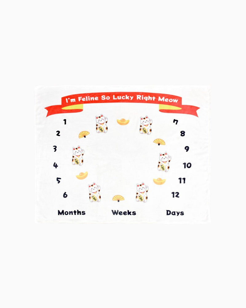 Fleece Milestone Blanket - I'm Feline So Lucky Right Meow