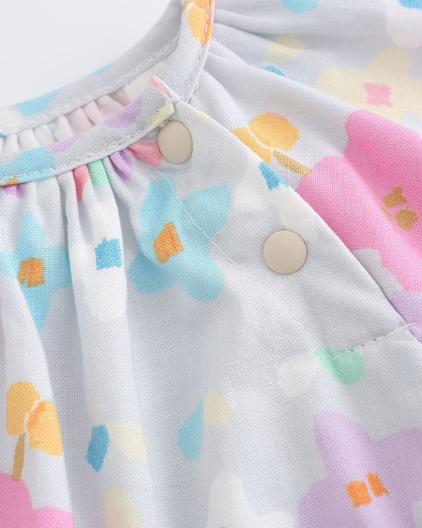 Lavender Floral Baby Puffy Onesie