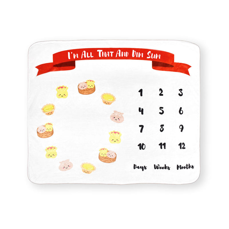 Fleece Milestone Blanket - I'm All That and Dim Sum