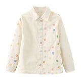 Boy Shirt, Mismatch Dancing Polka Dots Shirt, 100% Cotton