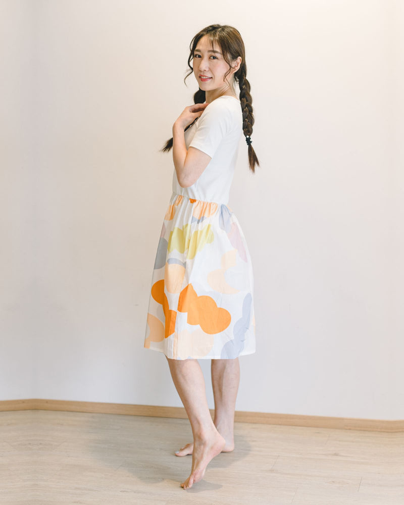 Mums Balloon Colourblock Midi Dress