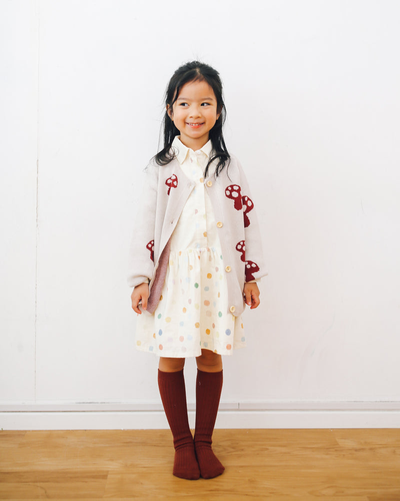 MushroomsKnittedCardigan, 100% Cotton