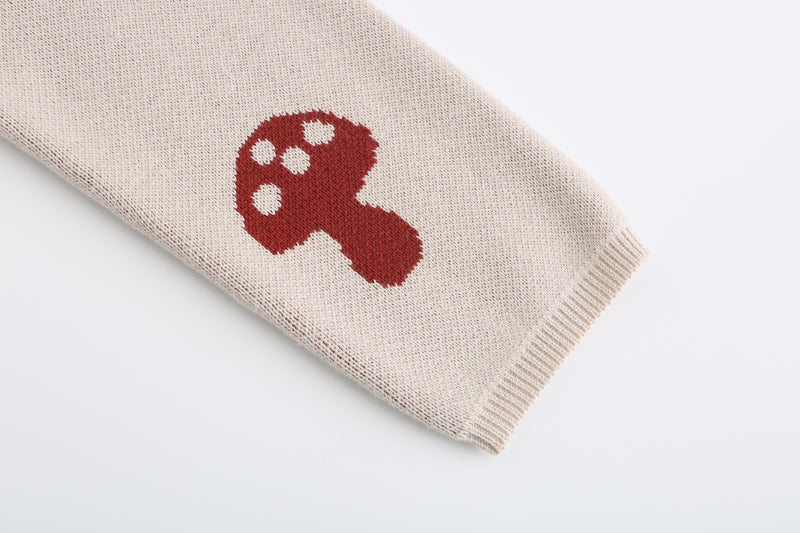 MushroomsKnittedCardigan, 100% Cotton