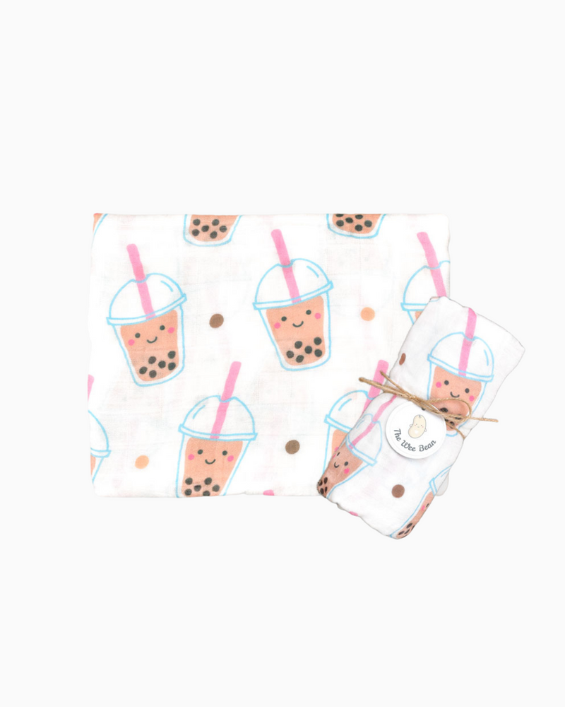 Organic Bamboo Blend Swaddle - Boba Bubble Tea