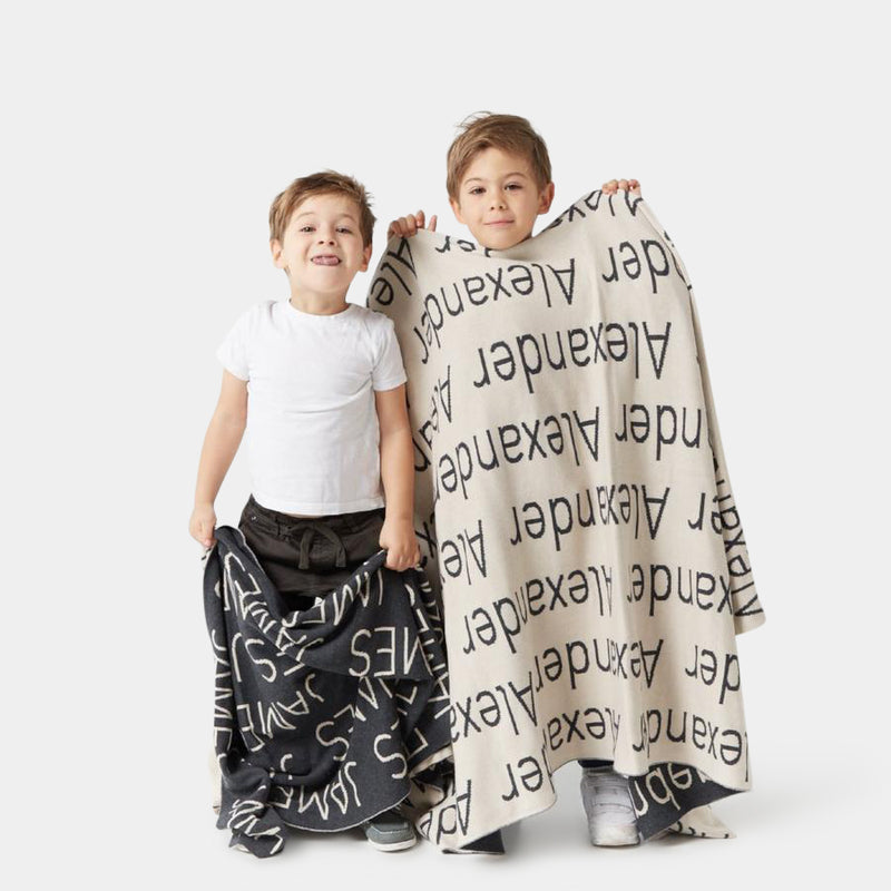 Personalized Blanket (Oatmeal Background)