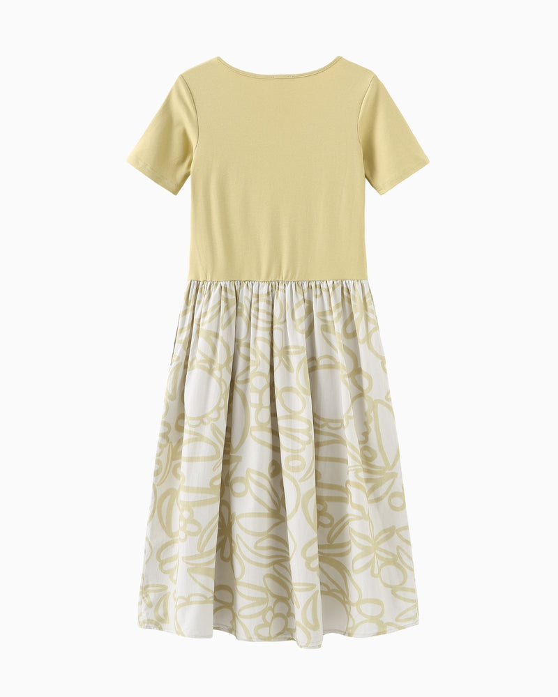 Mums Wild Flowers Colourblock Midi Dress